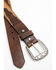 Image #2 - RANK 45® Men's Holt Southwestern Embossed Leather Belt , Dark Brown, hi-res