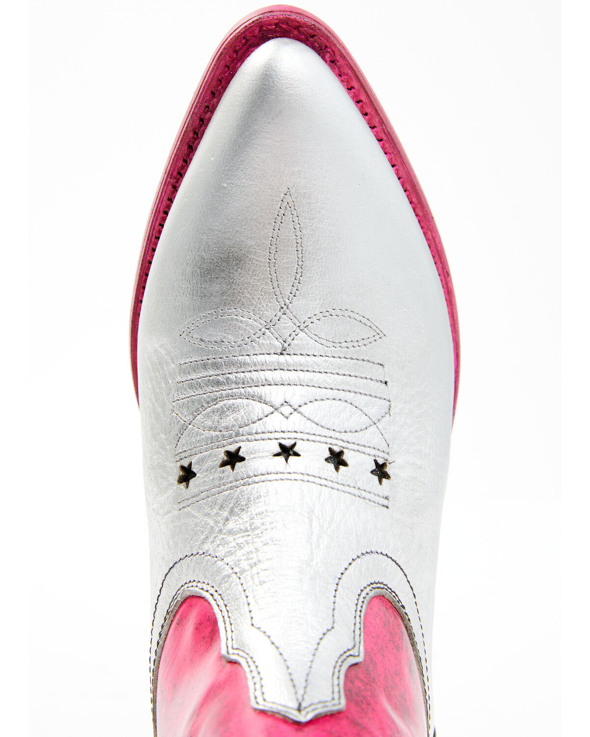 Image #6 - Idyllwind Women's Metallic Star Inlay Roadie Western Booties - Round Toe, Pink, hi-res