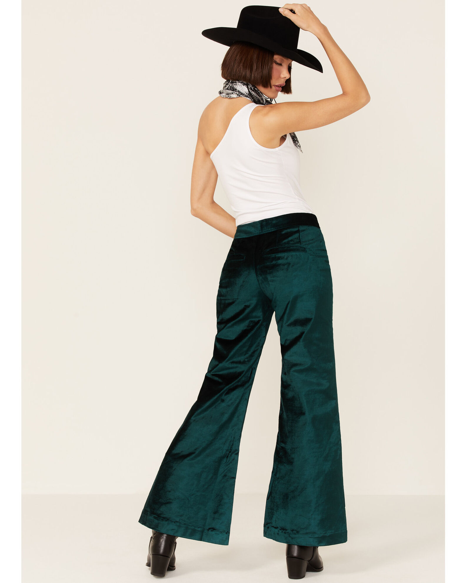 Free People Women s Walk With You Velvet Flare Trousers