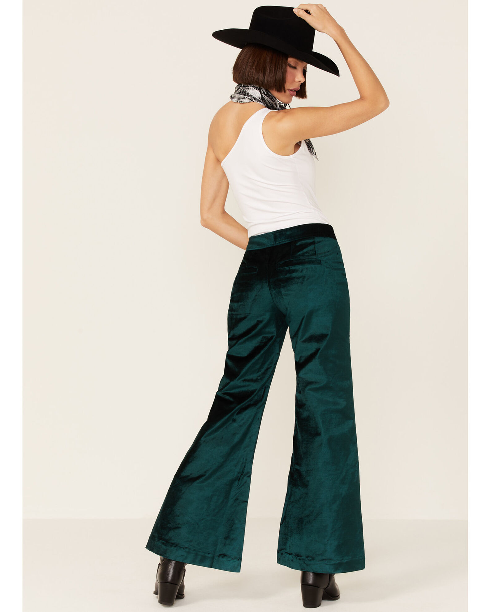Free People Women's Walk With You Velvet Flare Trousers