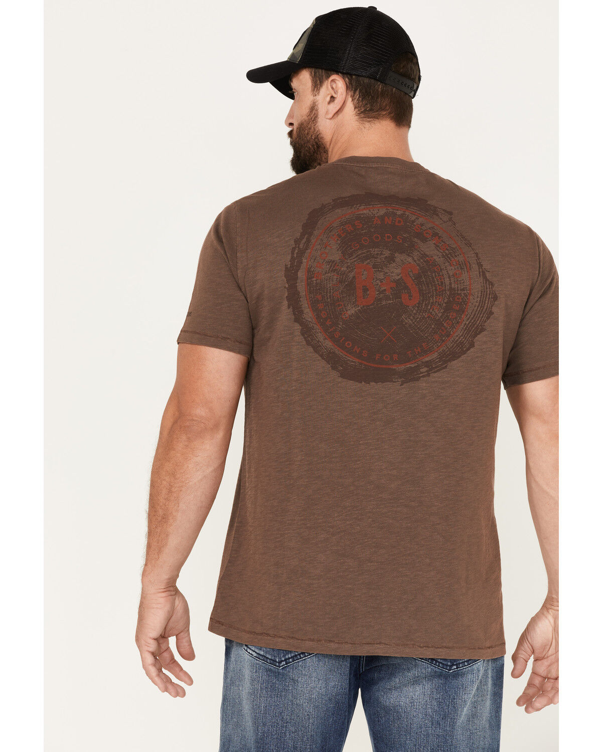 Image #2 - Brothers and Sons Men's Wood Logo Graphic T-Shirt, Brown, hi-res