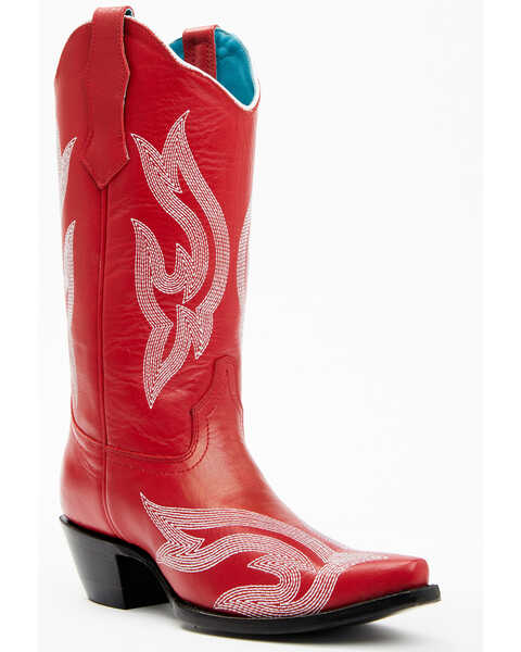 Planet Cowboy Women's Candy Cane Western Boots - Snip Toe, Red, hi-res