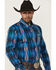 Image #2 - RANK 45® Men's Wooden Southwestern Striped Print Long Sleeve Button-Down Stretch Western Shirt, Blue, hi-res
