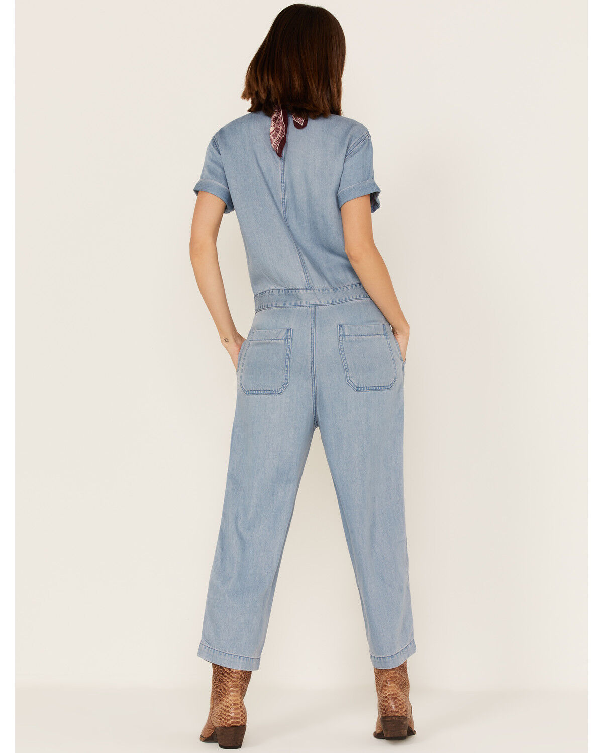 Image #4 - Stetson Women's Denim Short Sleeve Jumpsuit, , hi-res