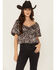 Image #1 - Originality Women's Leopard Print Short Sleeve Top, Multi, hi-res