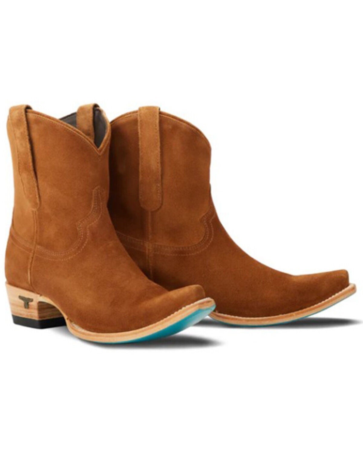 Lane Women's Emma Jane Suede Western Booties - Snip Toe, Brown, hi-res