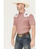Image #2 - Ely Walker Men's Flag Yoke Striped Short Sleeve Pearl Snap Western Shirt, Red, hi-res