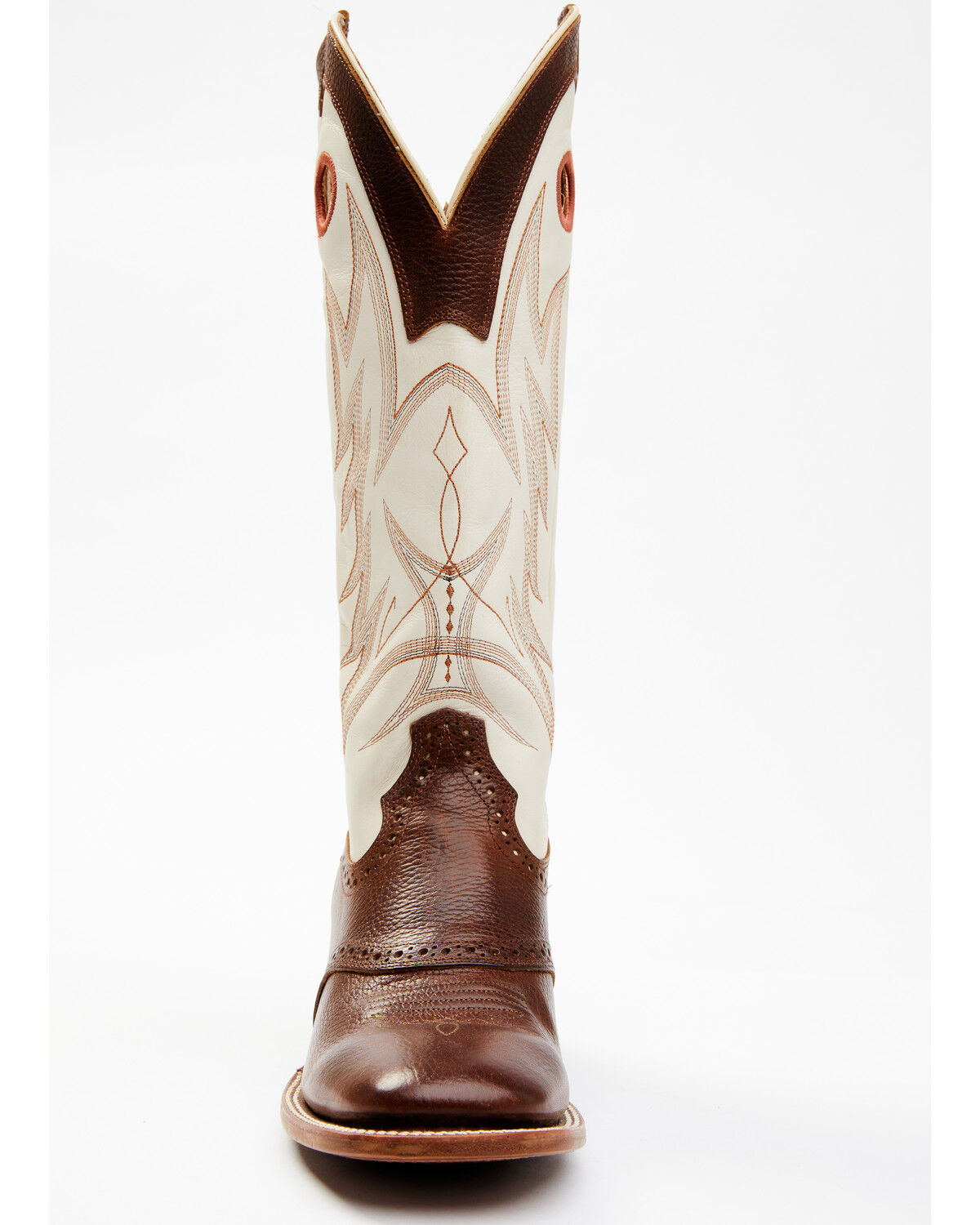 Image #4 - Blue Ranchwear Men's Buckaroo Western Boots - Broad Square Toe, Cream, hi-res