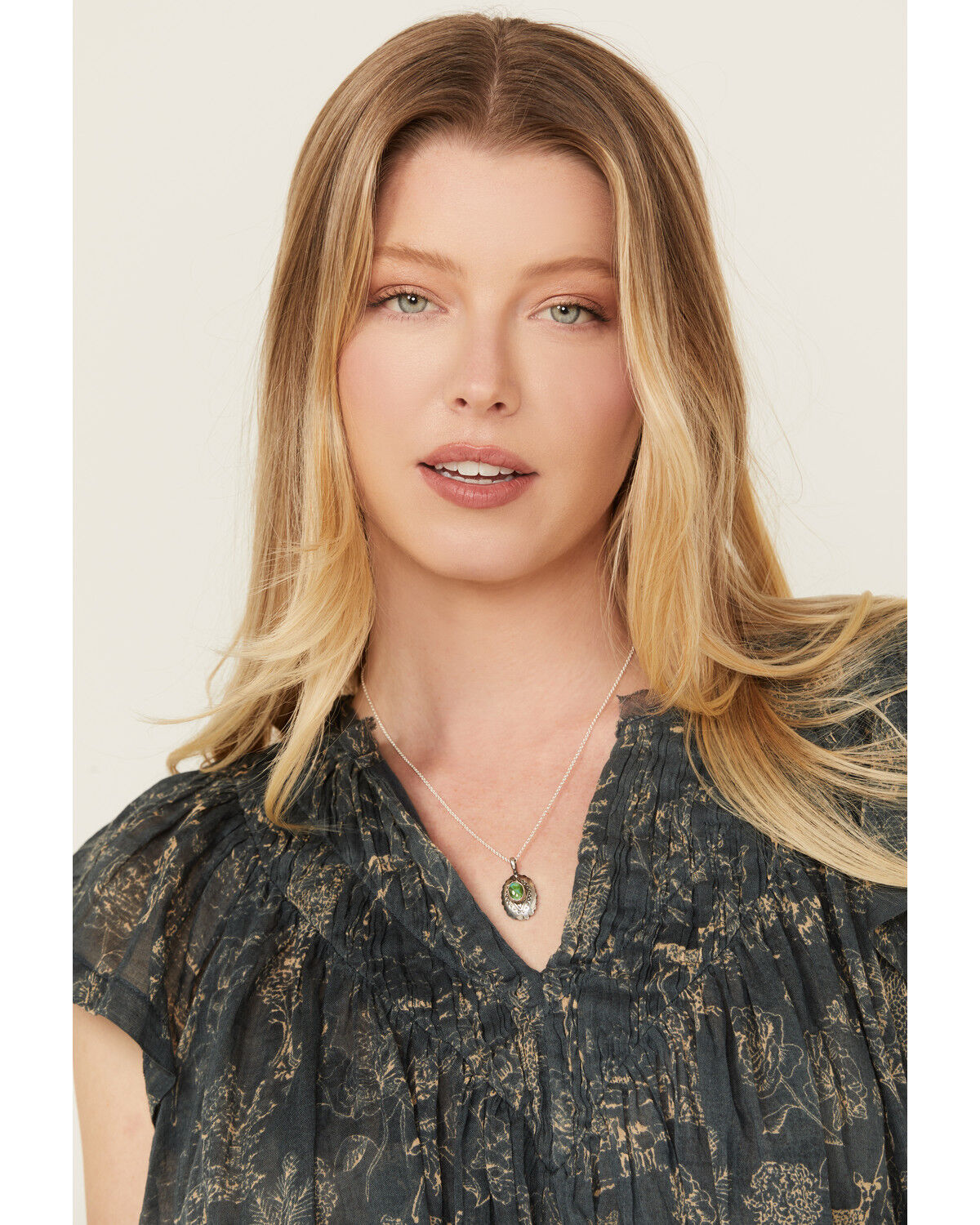 Image #1 - Broken Arrow Jewelry Women's Oval Concho Necklace, Silver, hi-res