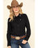 Image #1 - Ariat Women's Team Kirby Stretch Logo Long Sleeve Shirt, Black, hi-res