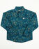 Image #1 - Cinch Toddler Boys' Paisley Print Long Sleeve Button-Down Western Shirt, Blue, hi-res