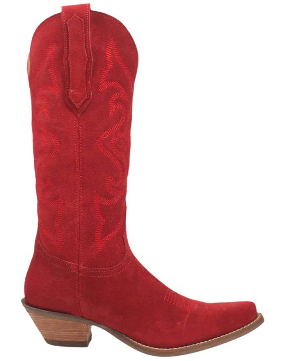 Image #2 - Dingo Women's Out West Suede Western Boots - Snip Toe, Red, hi-res