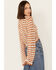 Image #4 - Rock & Roll Denim Women's Crochet Tie Front Long Sleeve Top, Tan, hi-res