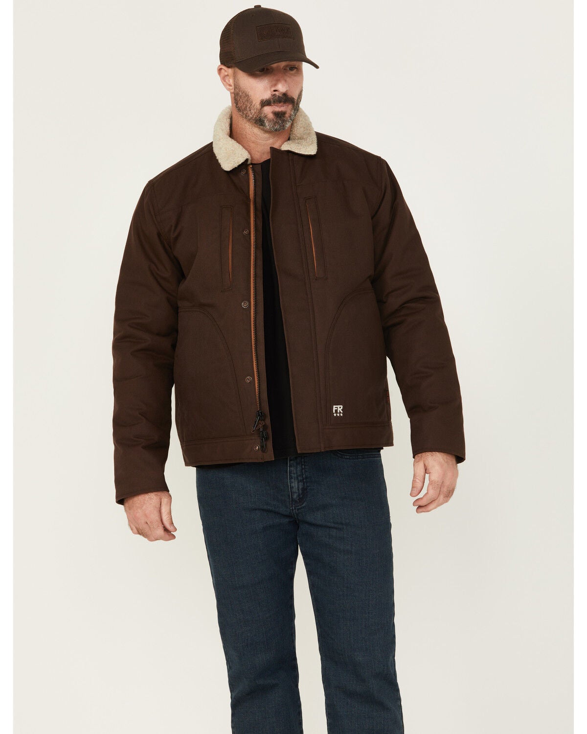 Hawx Men's FR Sherpa Lined Work Jacket, Brown, hi-res