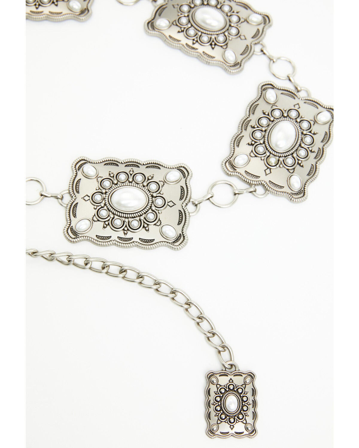 Image #3 - Shyanne Women's Pearla Square Chain Concho Belt, Silver, hi-res
