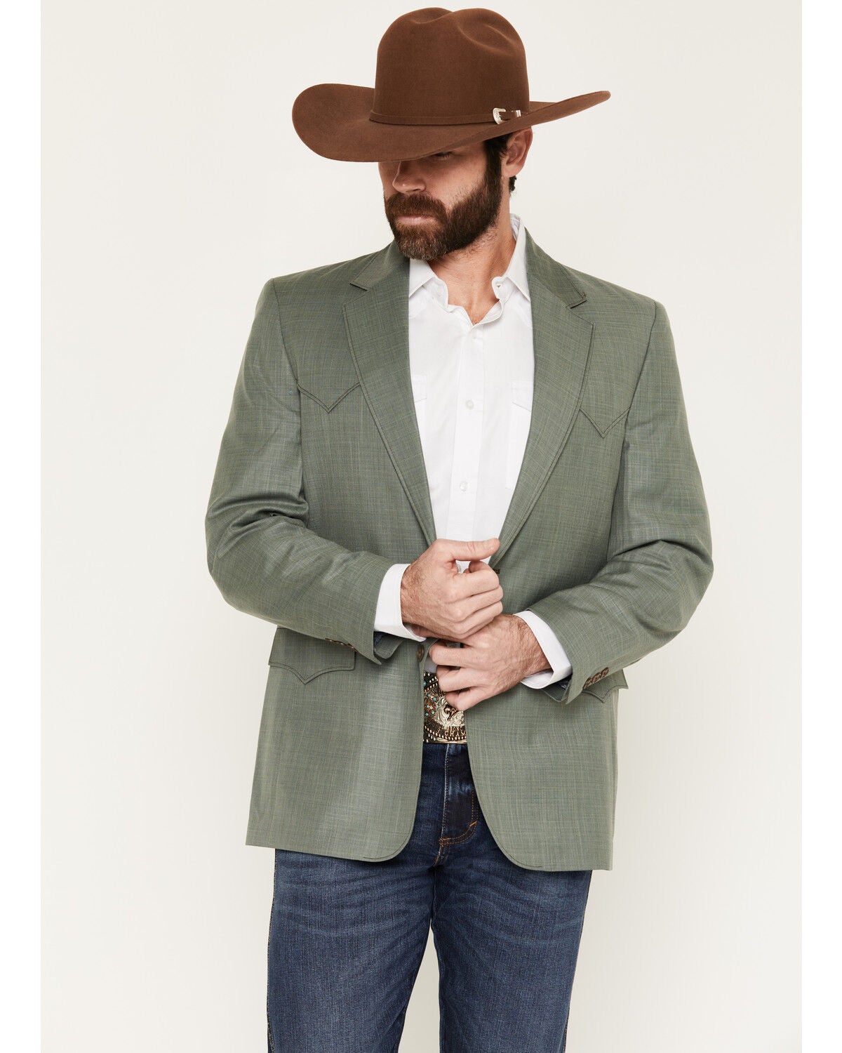 Image #1 - Circle S Men's Lubbock Button-Down Sportcoat, Sage, hi-res
