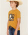 Image #2 - Rock & Roll Denim Boys' Dale Brisby Steer Head Short Sleeve Graphic T-Shirt, Mustard, hi-res