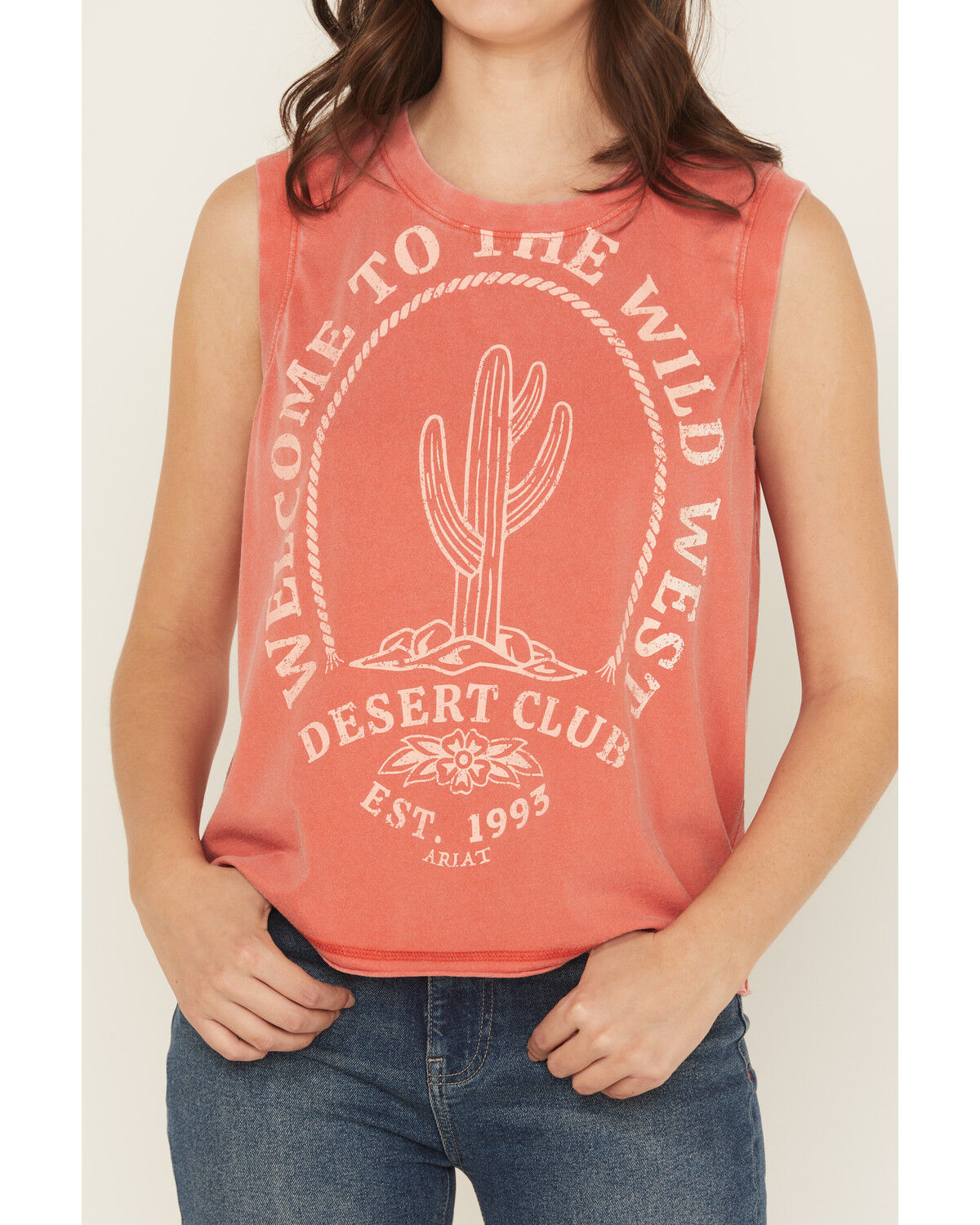 Image #3 - Ariat Women's Desert Club Sleeveless Graphic Tank Top, Rust Copper, hi-res