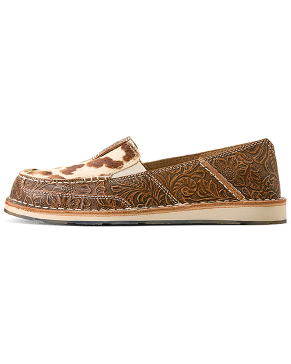 Image #2 - Ariat Women's Cruiser Embossed Hairon Casual Shoes - Moc Toe, Beige, hi-res