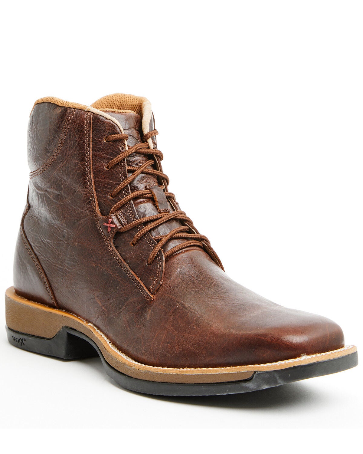 Twisted X Men's 6" Tech X&trade; Lace Up Casual Boots - Broad Square Toe, Brown, hi-res