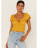 Patrons of Peace Women's Hyland Knit Top, Mustard, hi-res