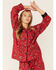 Image #4 - PJ Salvage Women's Boot Barn Exclusive Scarf Print Pajama Set - 2 Piece, Red, hi-res