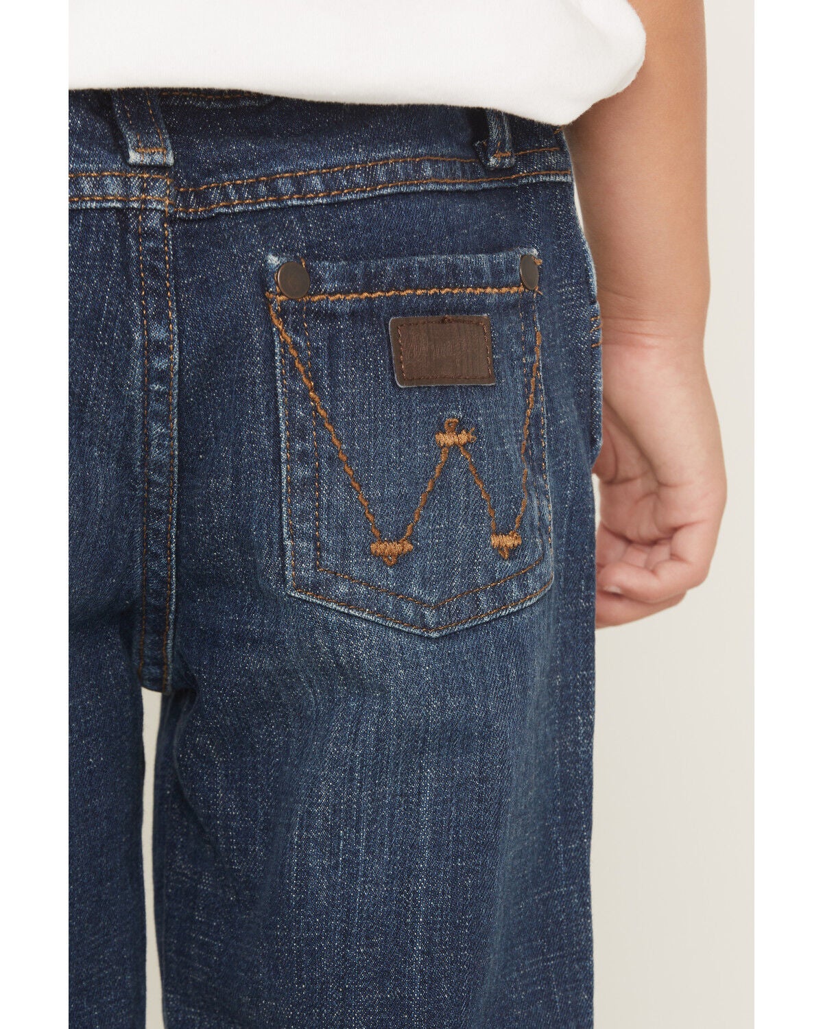 Image #4 - Wrangler Retro Little Boys' Jackson Hole Dark Wash Relaxed Bootcut Stretch Denim Jeans, Blue, hi-res