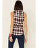 Shyanne Women's Navy Plaid Sleeveless Western Shirt, Navy, hi-res