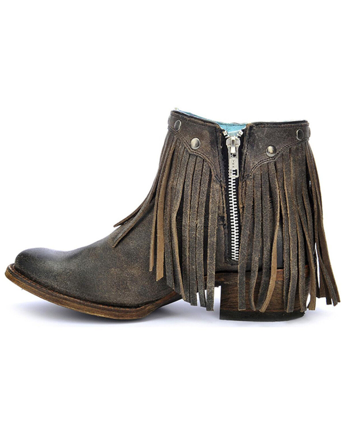 Womens fringe booties clearance