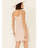 Miss Me Women's Dobby Dot Scrunch Strappy Dress, Blush, hi-res