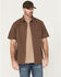 Image #1 - Hawx Men's Tanaka Plaid Print Short Sleeve Button-Down Shirt, Rust Copper, hi-res