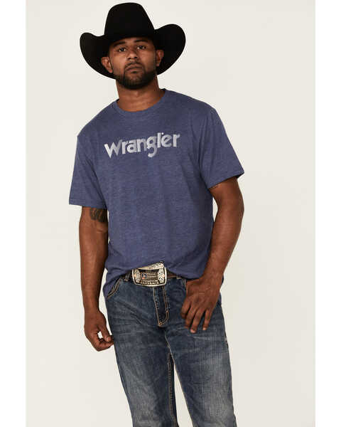 Wrangler Men's Logo Graphic Short Sleeve T-Shirt , Blue, hi-res