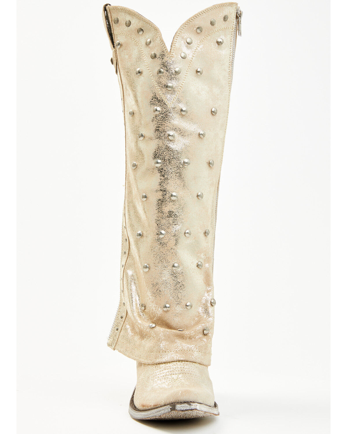 Image #4 - Liberty Black Women's Danet Tall Studded Western Boots - Round Toe, Gold, hi-res