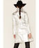 Image #4 - Understated Leather Women's Silver Metallic Moondust Trench Coat, Silver, hi-res