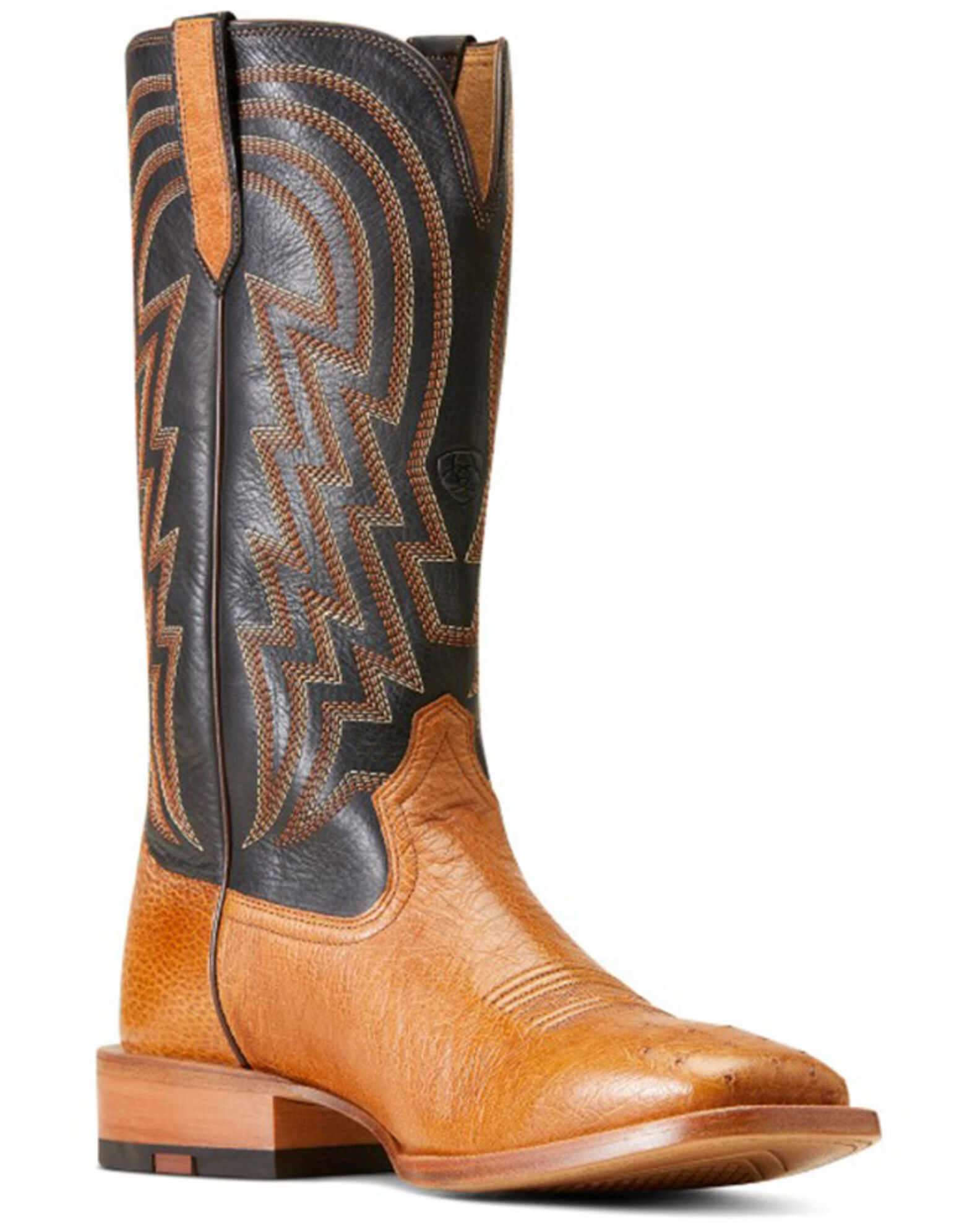 Ariat Men s Haywire Antique Tan Smooth Quill Ostrich Square Toe Exotic Cowboy Boots 10046954 Size 10.5 D