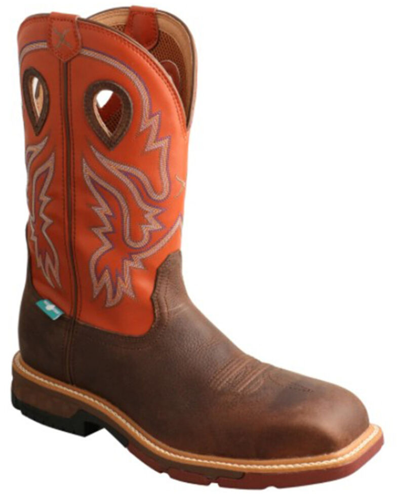 Twisted X Men's Brown Waterproof Nano Composite Western Work Boot - Square Toe , Brown, hi-res