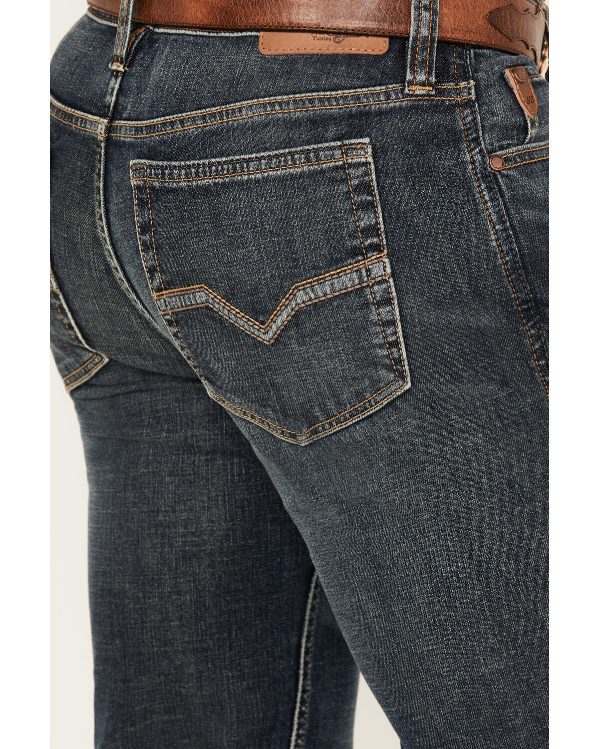 Image #4 - Moonshine Spirit Men's Pantera Dark Wash Slim Straight Stretch Denim Jeans, Dark Wash, hi-res
