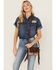 Image #1 - Shyanne Women's Cassidy Hair-On Tooled Leather Crossbody, Brown, hi-res