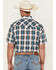 Image #4 - Ely Walker Men's Plaid Print Short Sleeve Snap Stretch Western Shirt - Tall, Teal, hi-res