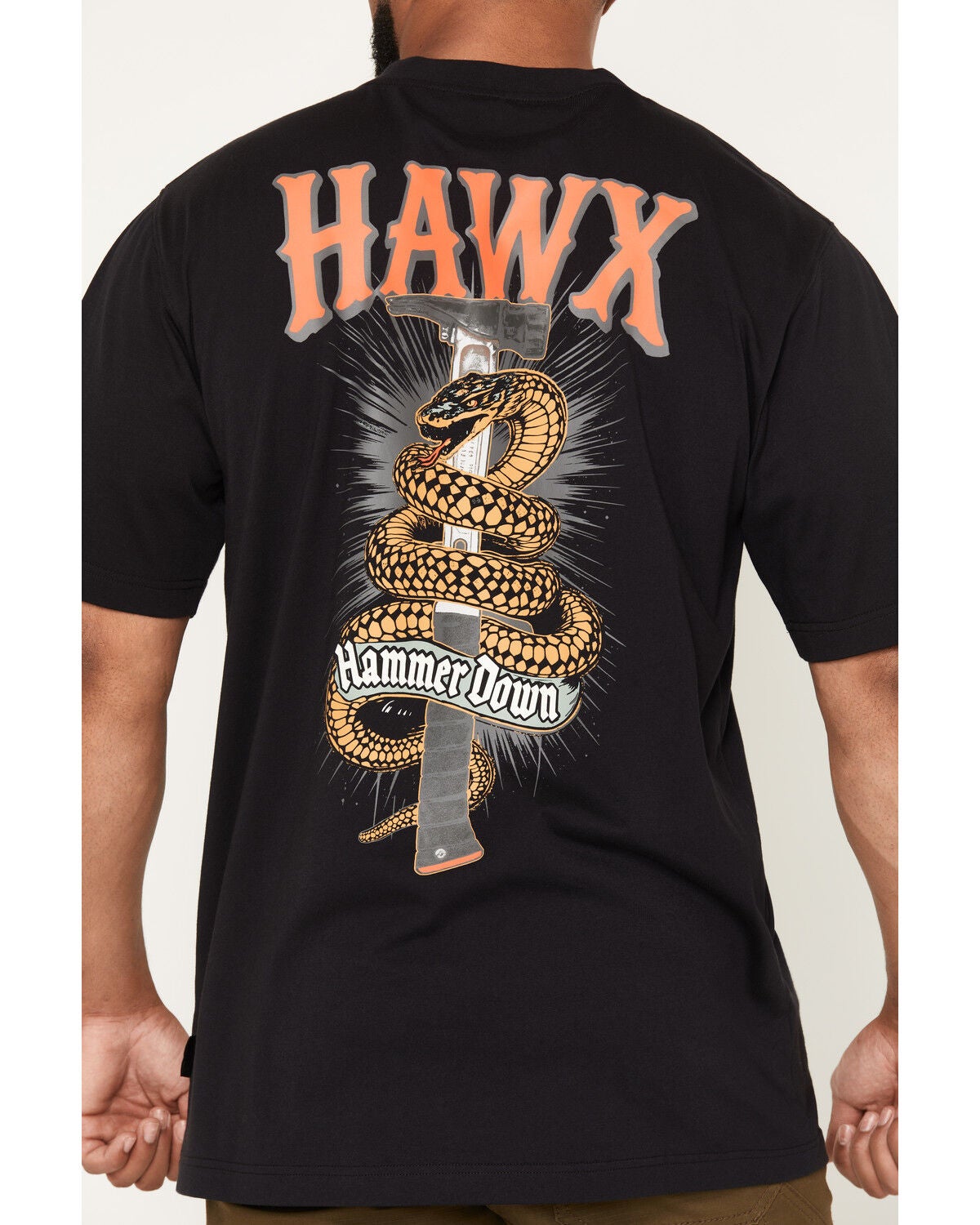 Image #4 - Hawx Men's Hammer Down Short Sleeve Graphic Pocket Work T-Shirt, Black, hi-res