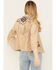 Image #4 - Shyanne Women's Embroidered Faux Leather Jacket, Sand, hi-res