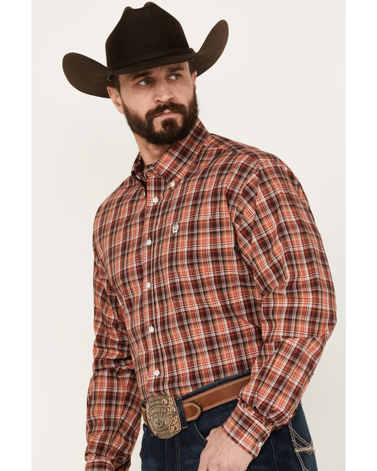 Image #2 - Cinch Men's Plaid Print Long Sleeve Button-Down Western Shirt, Multi, hi-res