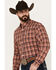 Image #2 - Cinch Men's Plaid Print Long Sleeve Button-Down Western Shirt, Multi, hi-res
