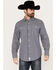 Image #1 - Resistol Men's Northway Checkered Print Long Sleeve Button-Down Western Shirt, Navy, hi-res