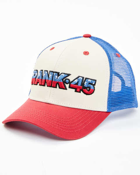 RANK 45 Men's Embroidered Flag Logo Mesh-Back Ball Cap , Multi, hi-res
