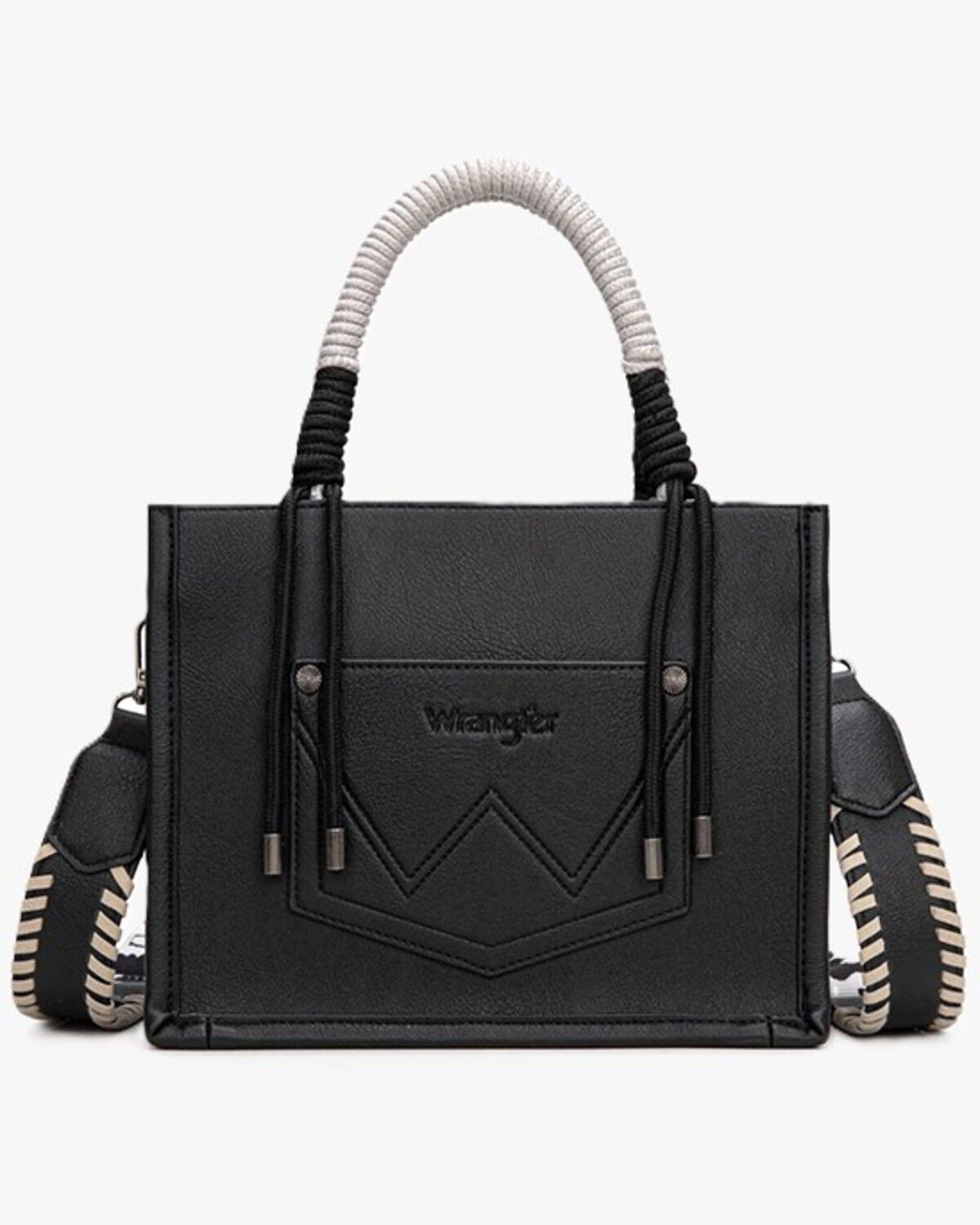 Image #3 - Wrangler Women's Cow Print Crossbody Tote, Black, hi-res