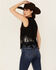 Image #4 - Vocal Women's Embroidered Rose Faux Suede Fringe Vest, Black, hi-res