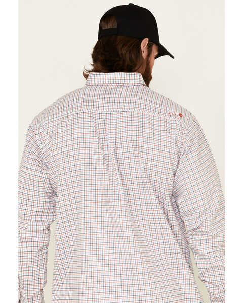 Image #6 - Ariat Men's FR Gauge Plaid Print Long Sleeve Button Down Work Shirt, White, hi-res