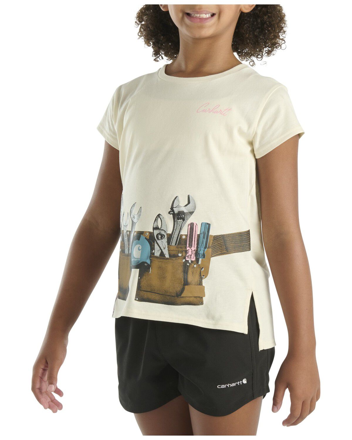 Image #2 - Carhartt Toddler Girls' Toolbelt Short Sleeve Graphic T-Shirt, Cream, hi-res