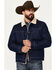 Image #1 - Cody James Men's Sherpa Lined Denim Bomber Jacket, Blue, hi-res